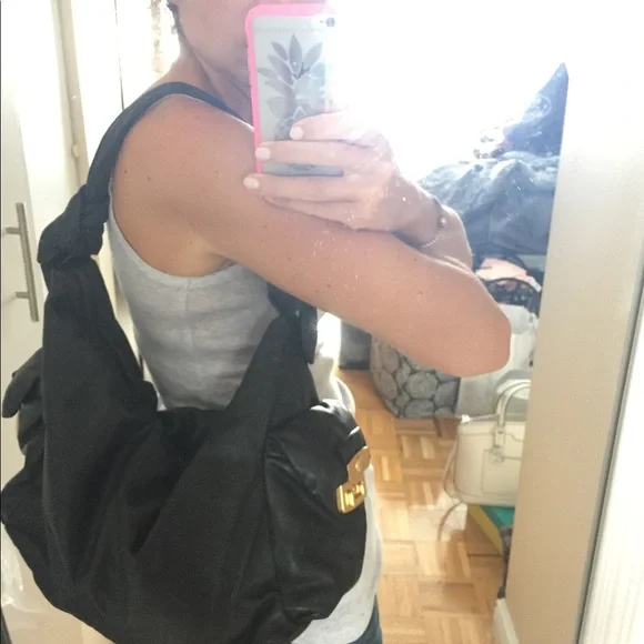 Marc Jacobs Soft Black Leather Padlock Hobo Bag - Picture 3 of 12